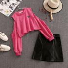 Set: Cutout Sweatshirt + Skirt