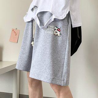 Cake Print Knee-length Shorts