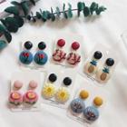 Embroidered Disc Dangle Earring (various Designs)