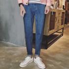 Lettering Straight-cut Jeans