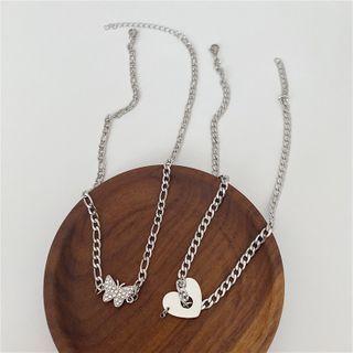 Butterfly / Heart Stainless Steel Necklace