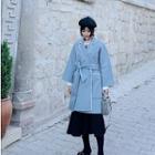 Contrast-trim Tie-front Coat