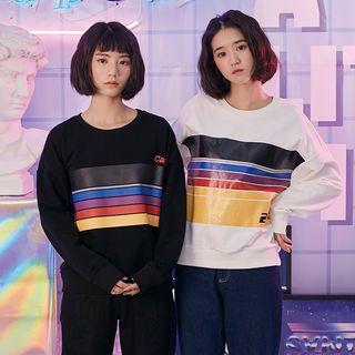Stripe Print Long-sleeve Sweatshirt