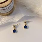 Floral Drop Earring Blue - One Size