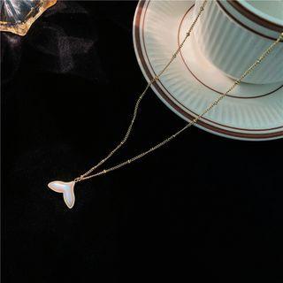 Whale Tail Pendant Alloy Necklace Gold - One Size