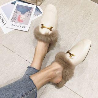 Furry Trim Snaffle Mules