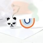 Asymmetric Panda Earring 1 Pair - As Shown In Figure - One Size