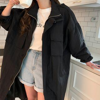 High-neck Spring Long Parka