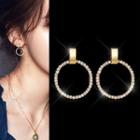 Cz Circle Drop Earring As Shown In Figure - One Size