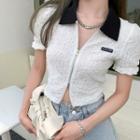 Short-sleeve Zip Up Top