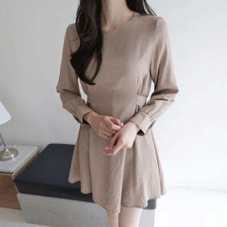 Square-neck Tie-waist Dress