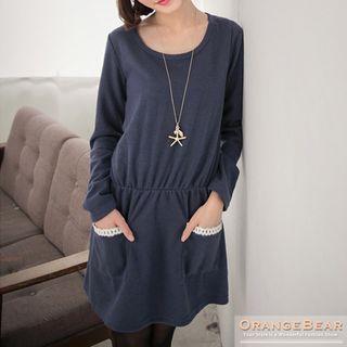 Elastic-waist Pocket-detail Dress