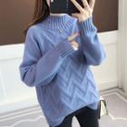 Cable Knit Mock Neck Top