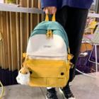 Color Block Zip Backpack / Bag Charm