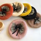 Bow Detail Furry Beret