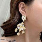 Retro Alloy Flower Fringed Earring As Shown In Figure - One Size