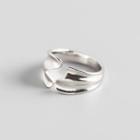 Irregular 925 Sterling Silver Open Ring Silver - One Size