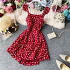 Ruffle-strap Polka-dot Dress