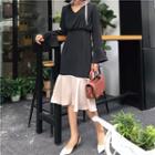Two Tone Long-sleeve Dress