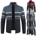Patterned Zip-up Cardigan