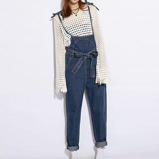 Tie-shoulder Tie-waist Denim Dungaree