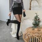 Lace-up Mini Pencil Skirt Black - One Size