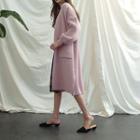 Open-front Pink Long Cardigan