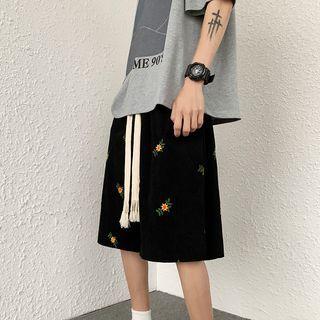 Floral Corduroy Shorts