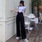 Sleeveless Printed Loose T-shirt / Wide-leg Jumper Pants