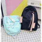 Nylon Bow Accent Backpack