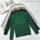 Fleece-lined Mock-neck Sweater