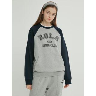 Snug Club Raglan Patch-pocket Sweatshirt Gray - One Size