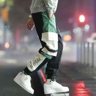 Color Panel Cropped Cargo Pants