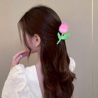 Rose Hair Claw Pink & Green - One Size
