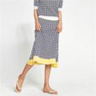 Color-block Patterned Knit Skirt