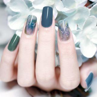 Nail Art False Nail Blue & Green - One Size