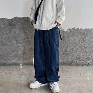 Straight Leg Striped Jeans