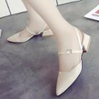 Slingback Pointed Toe Patent Sandals