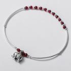 925 Sterling Silver Elephant Gemstone Anklet S925silver - One Size