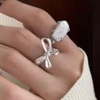 Bow Sterling Silver Open Ring Bow - Silver - One Size