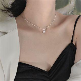 Rhinestone Pendant Necklace / Gift Box / Set