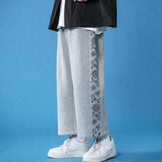Paisley Print Drawstring-cuff Sweatpants