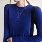 Double-hoop Chain Lariat Necklace