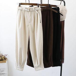 Belted Harem Corduroy Pants