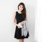 Cross Strap Back Sleeveless A-line Dress