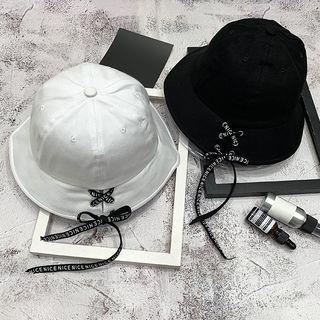 Lettering Lace-up Bucket Hat