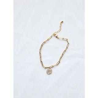Disc Charm Chain Bracelet Gold - One Size