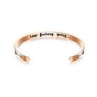 Fashion Simple Plated Rose Gold Double Arrow Geometric Round Opening 316l Stainless Steel Bangle Rose Gold - One Size