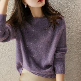 Glitter Knit Top Purple - One Size