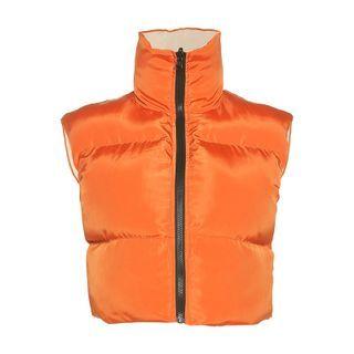Zip Padded Cropped Vest